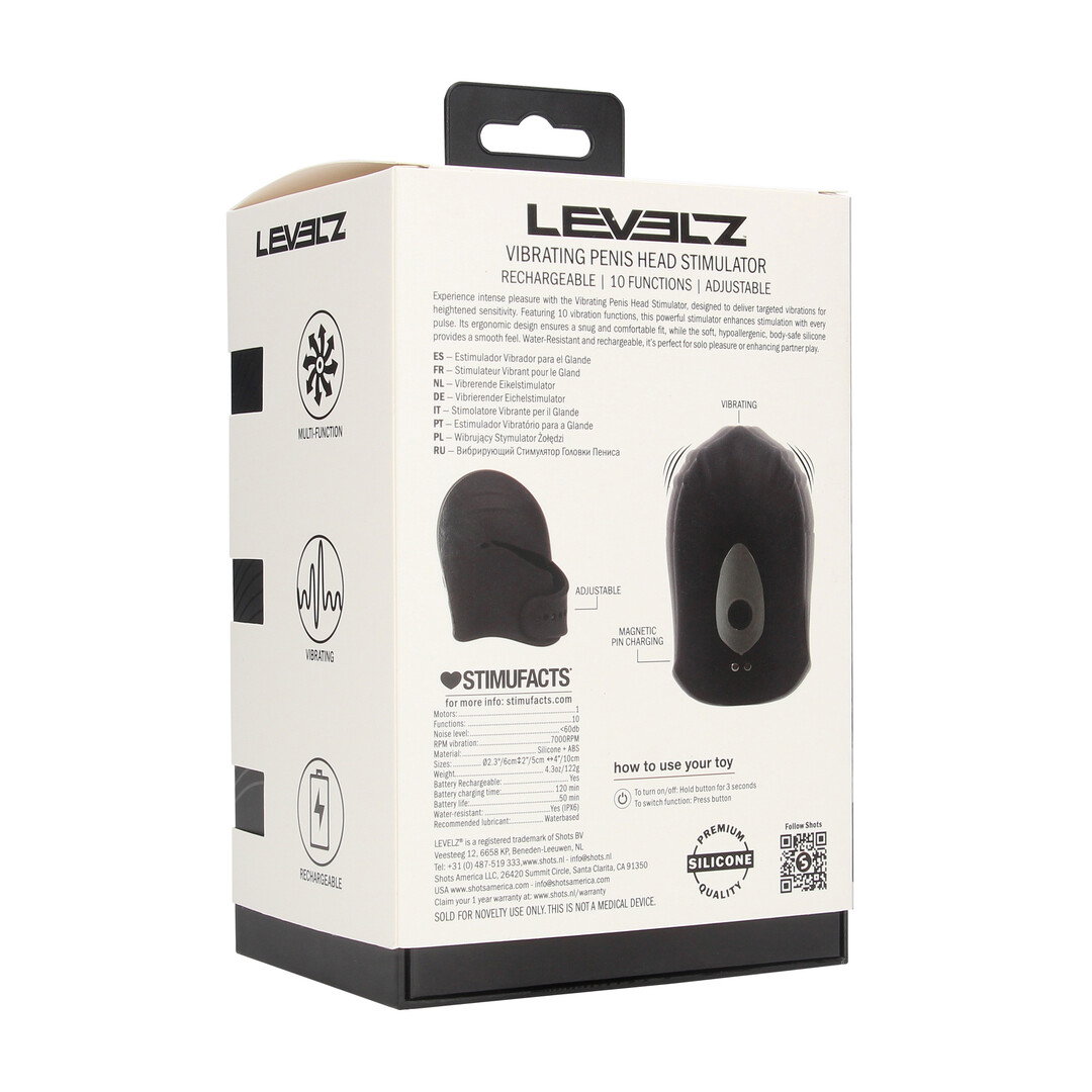 Verstelbare Vibrerende Siliconen Penis Hoofd Stimulator - Zwart - Afbeelding 3