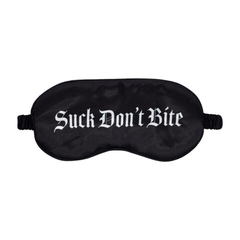 Suck Don't Bite - Gedrukte Satijnen Masker - Zwart
