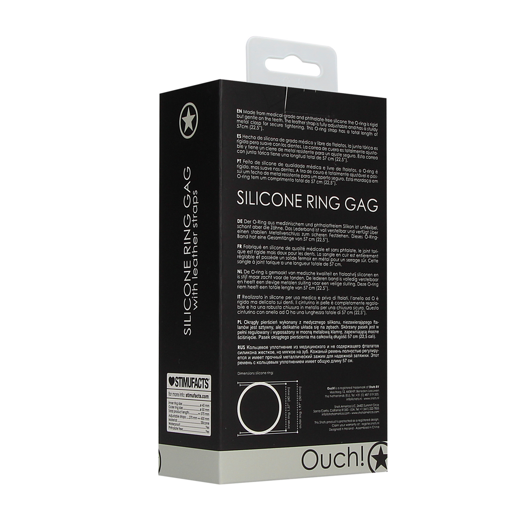 Siliconen Ring Gag met Leren Straps - Afbeelding 3