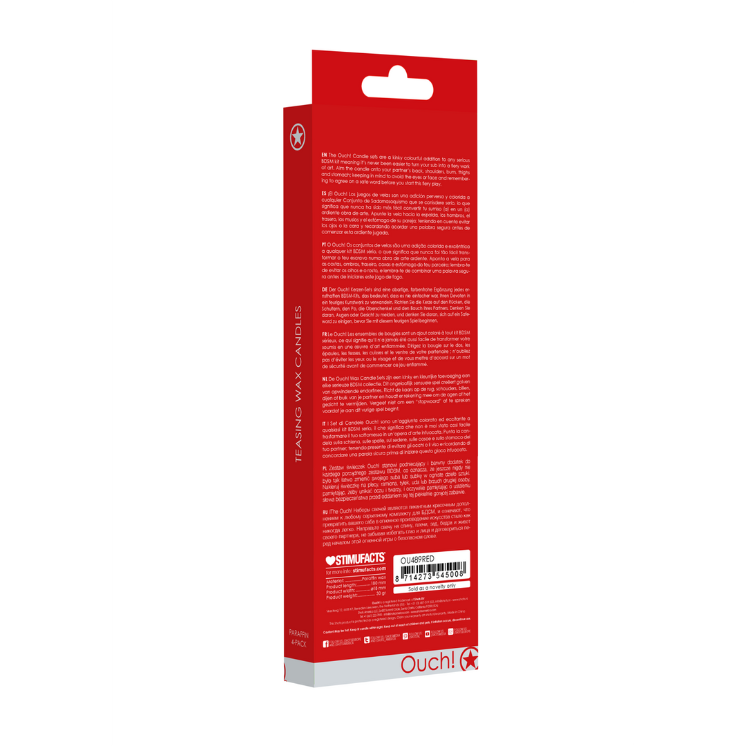 Plagen Kaarsen - 4 Stuks - Groot - Rood - Afbeelding 3