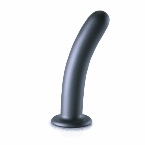 Zachte Siliconen G-Spot Dildo - 7'' / 17 cm - Gunmetal