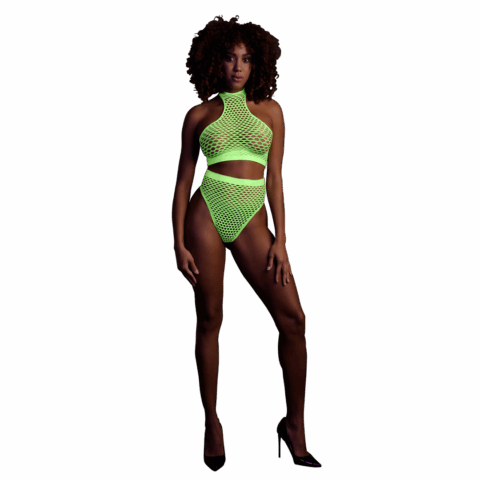 Turtle Neck en High Waist Slip - One Size - Neon Groen