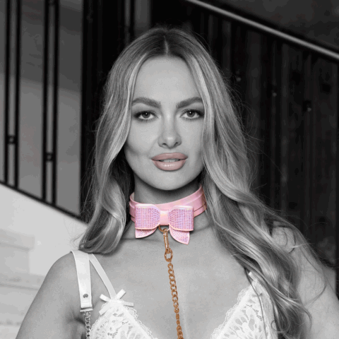 Paris Collectie - Halsband met Leash - Roze