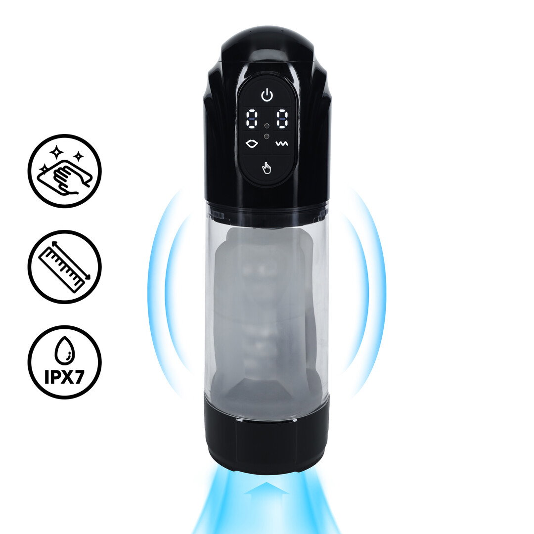 TechnoThrust - Automatische Waterdichte Masturbator Pomp - Zwart