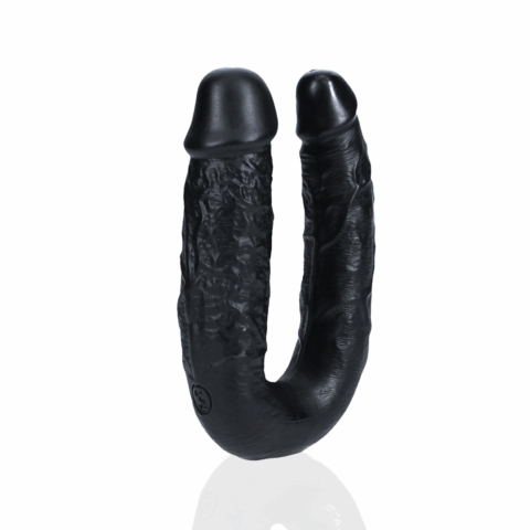 U Vormige Dubbele Dildo 5 / 12,7 cm - Zwart