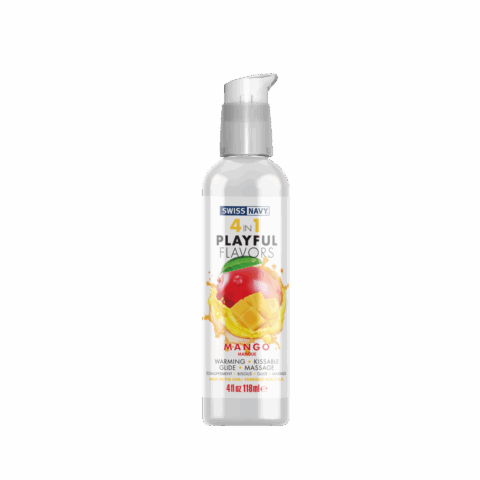4 in 1 Playful Flavors - Lubricant with Mango Flavor - 4 fl oz / 118 ml